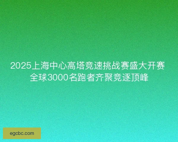 2025上海中心高塔竞速挑战赛盛大开赛 全球3000名跑者齐聚竞逐顶峰